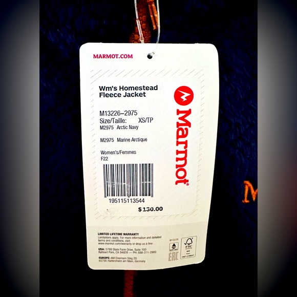 NWTs Marmot Women’s Homestead Sherpa Fleece Jacket. Arctic Navy. XS - Picture 6 of 11